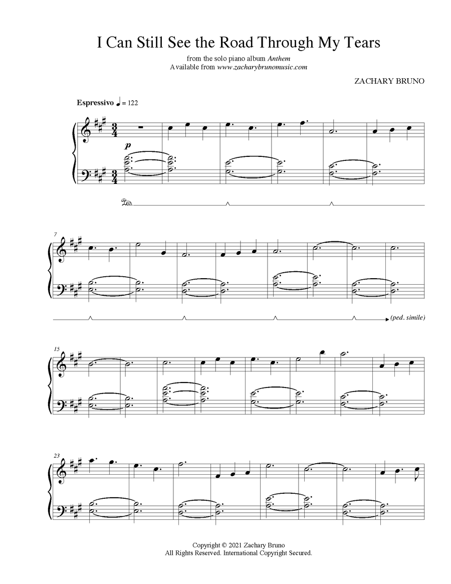 i can still see the road through my tears. (Digital Sheet Music)