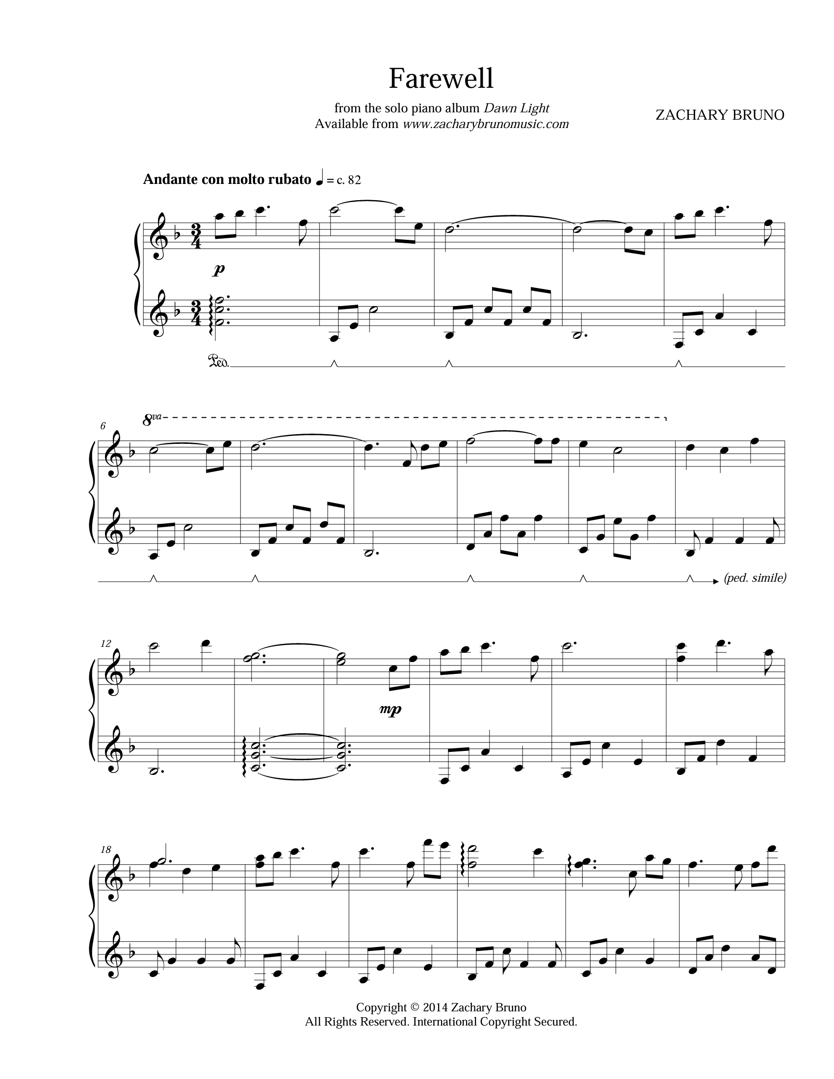 Farewell (Digital Sheet Music)