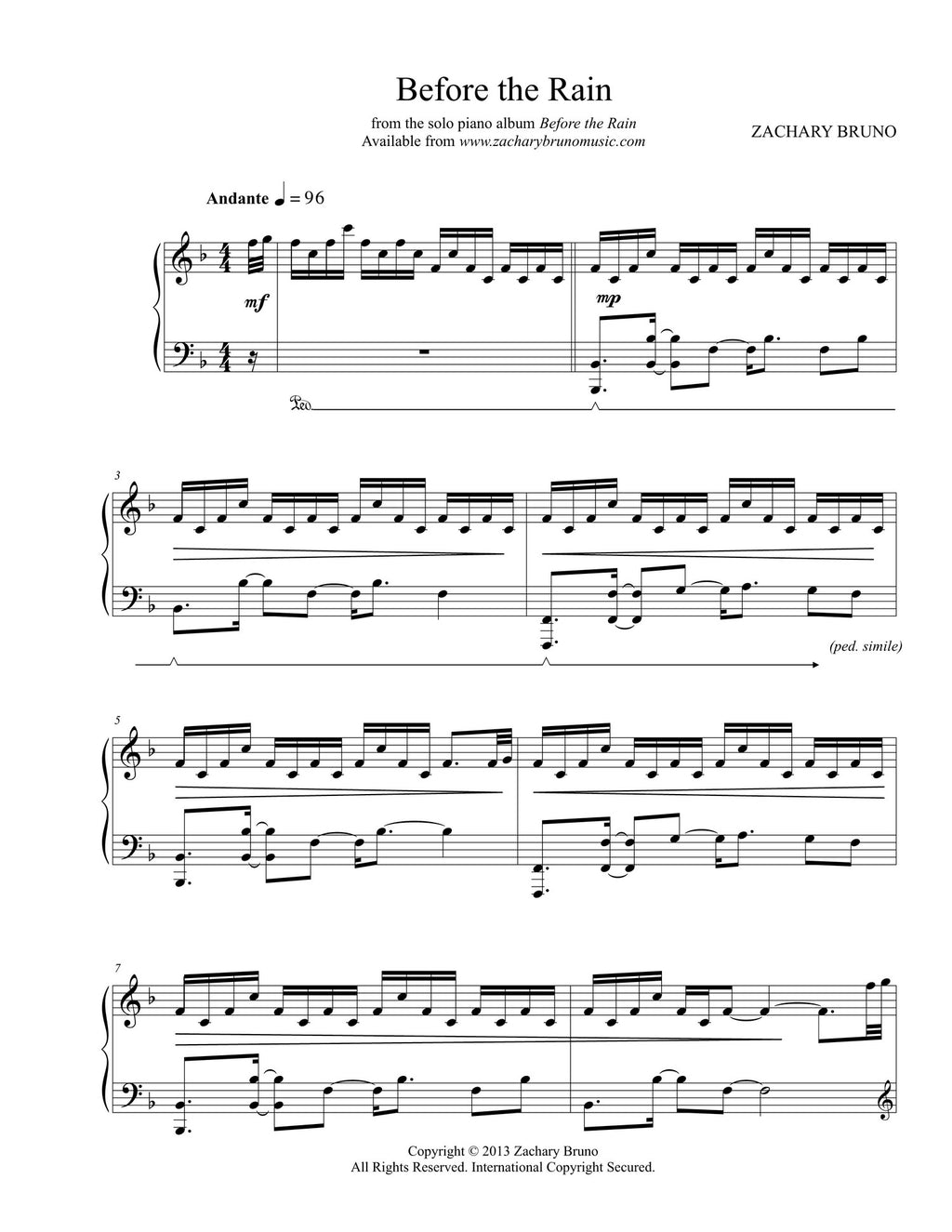 Before the Rain [9 available PDFs] (Sheet Music Bundle)