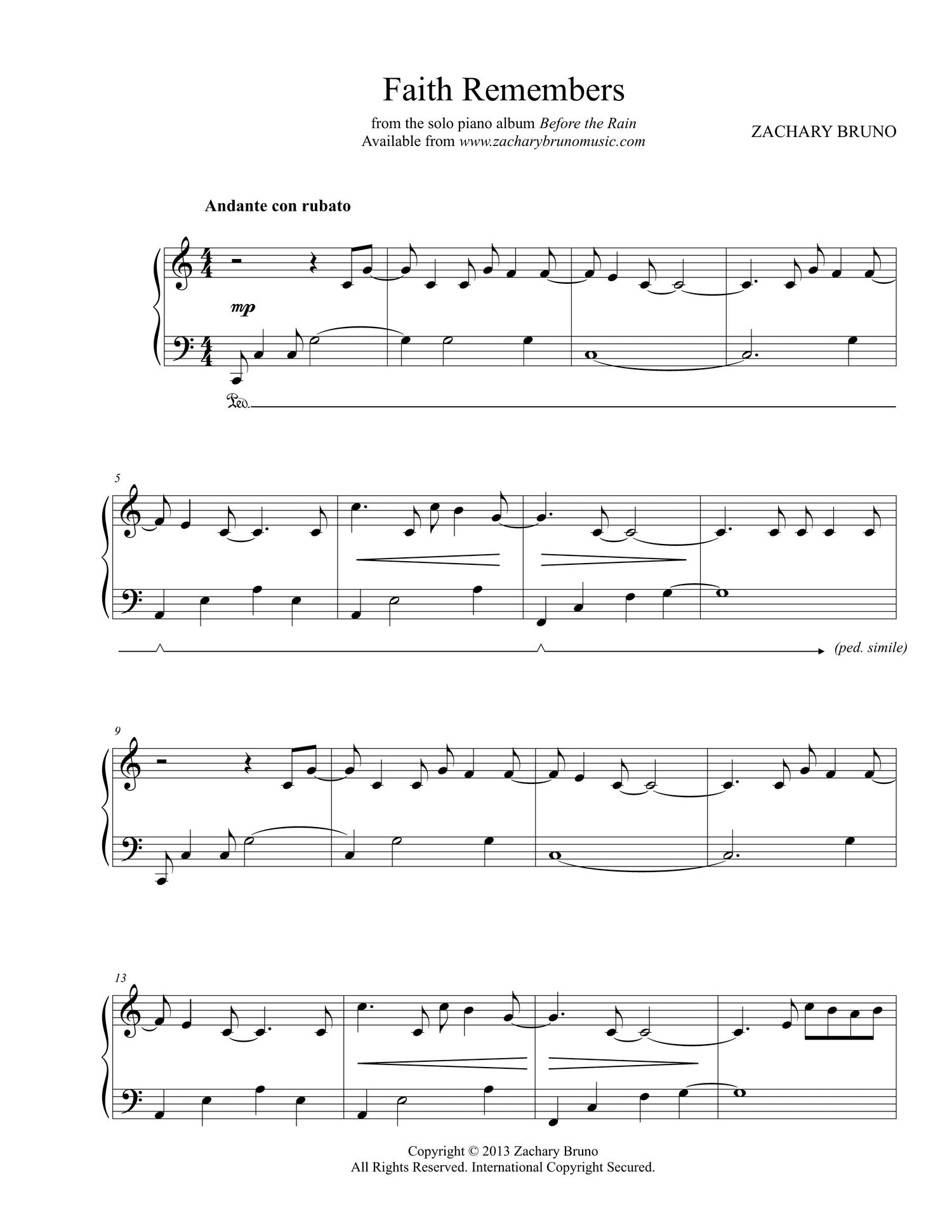 Faith Remembers (Digital Sheet Music)