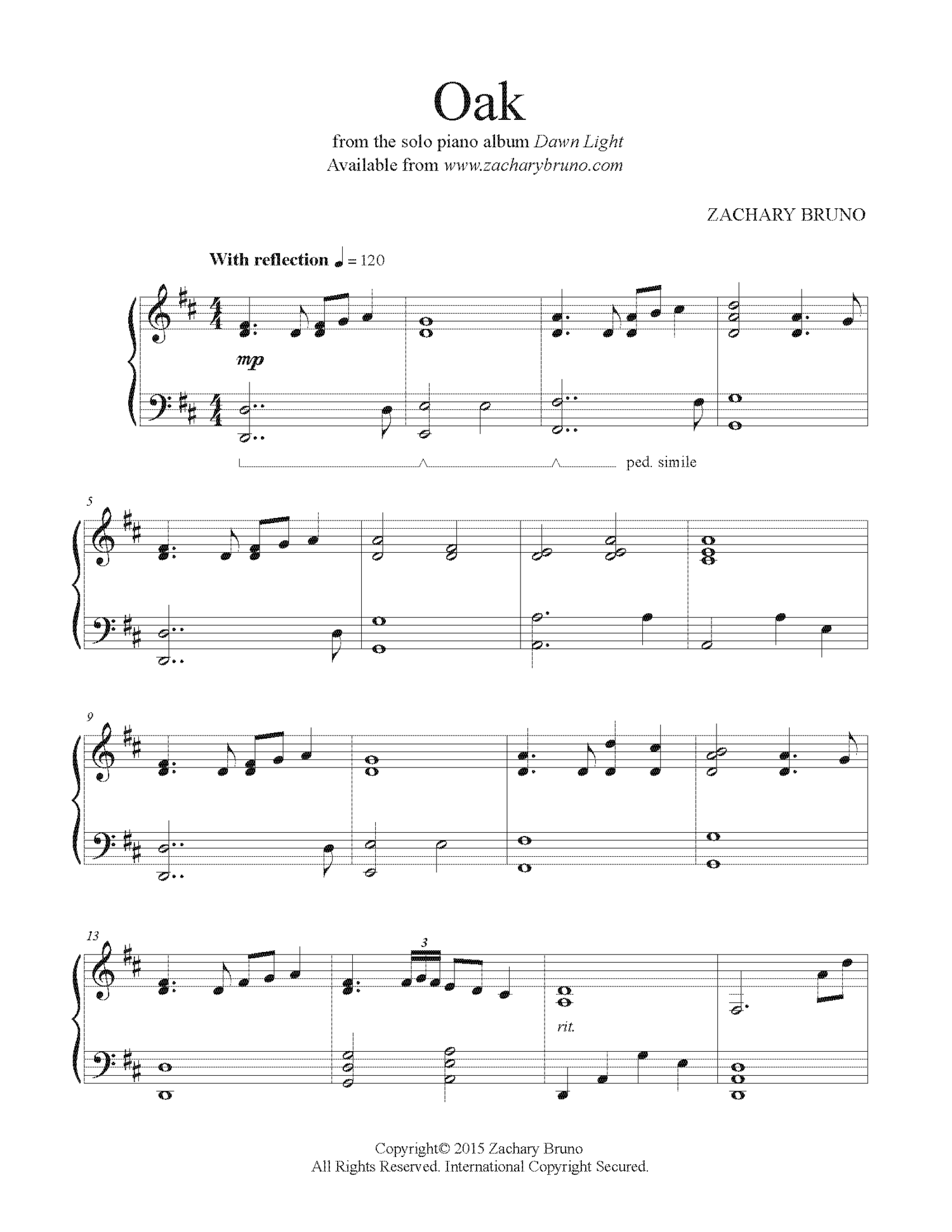 Oak (Digital Sheet Music)