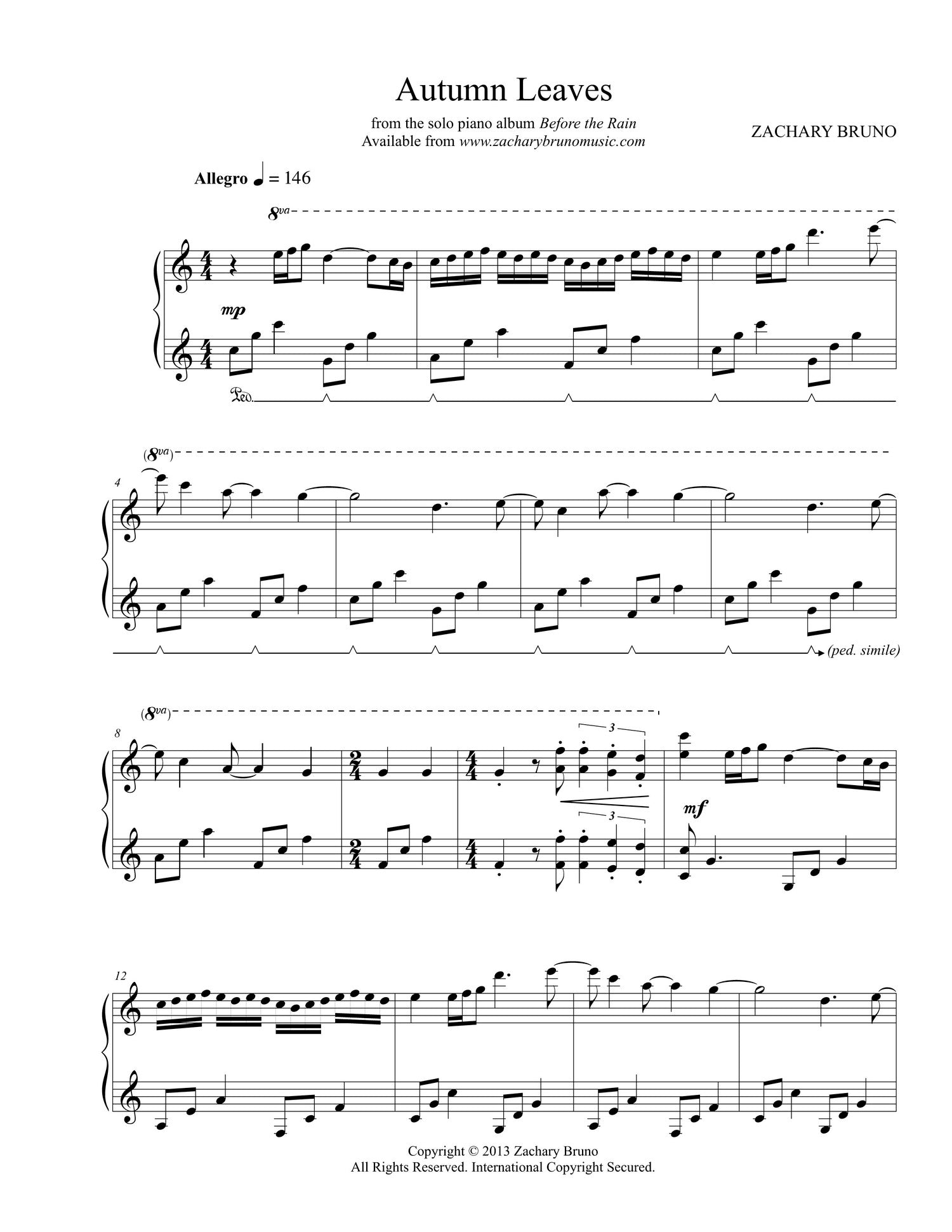 Autumn Leaves (Digital Sheet Music)